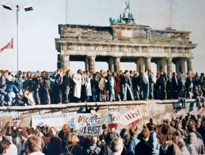 Fall of the Berlin Wall - 1989. Courtesy of Lear 21 at en.wikipedia.